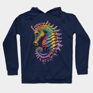 Curious Rainbow Seahorse fantastic creature design Hoodie